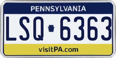 PA license plate LSQ6363