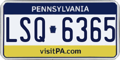 PA license plate LSQ6365