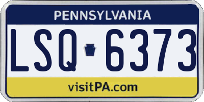 PA license plate LSQ6373