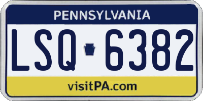 PA license plate LSQ6382