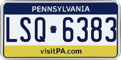 PA license plate LSQ6383