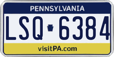 PA license plate LSQ6384
