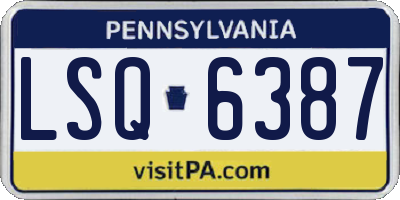 PA license plate LSQ6387