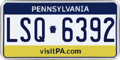 PA license plate LSQ6392