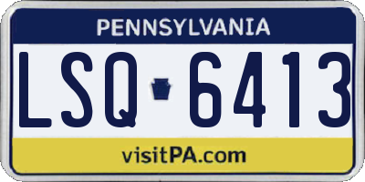 PA license plate LSQ6413