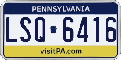 PA license plate LSQ6416