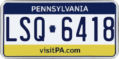 PA license plate LSQ6418