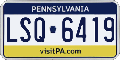 PA license plate LSQ6419