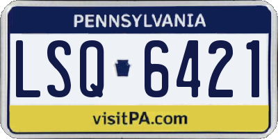 PA license plate LSQ6421