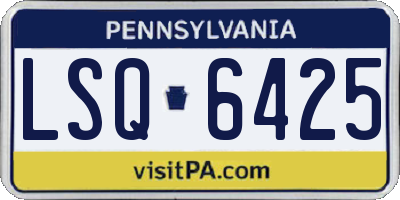 PA license plate LSQ6425