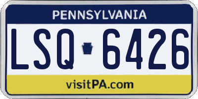 PA license plate LSQ6426