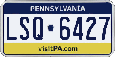 PA license plate LSQ6427