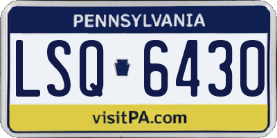 PA license plate LSQ6430