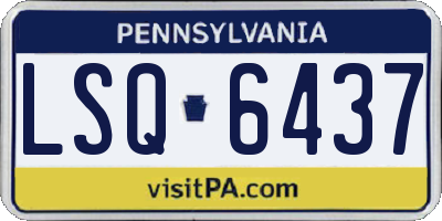 PA license plate LSQ6437