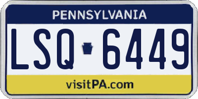 PA license plate LSQ6449