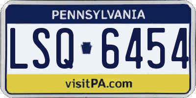 PA license plate LSQ6454