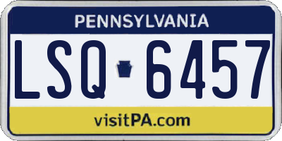 PA license plate LSQ6457