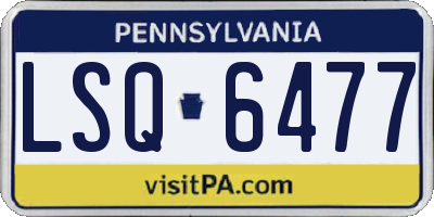 PA license plate LSQ6477