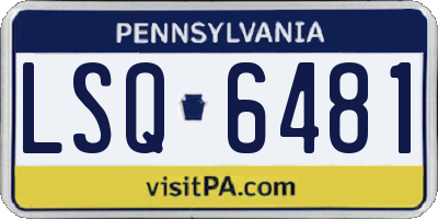 PA license plate LSQ6481