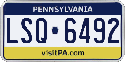 PA license plate LSQ6492
