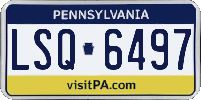PA license plate LSQ6497