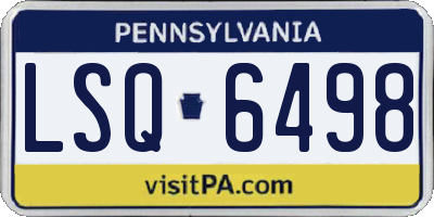 PA license plate LSQ6498