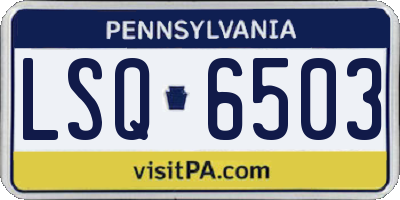 PA license plate LSQ6503