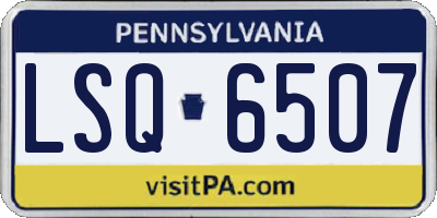 PA license plate LSQ6507