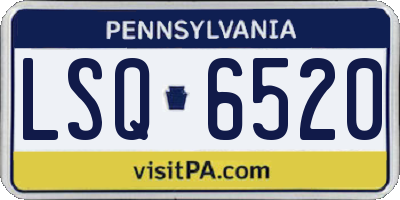 PA license plate LSQ6520