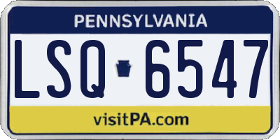 PA license plate LSQ6547