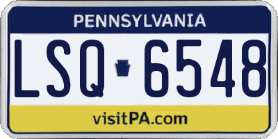 PA license plate LSQ6548