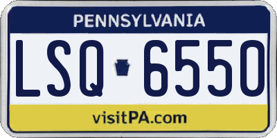 PA license plate LSQ6550