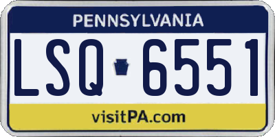 PA license plate LSQ6551