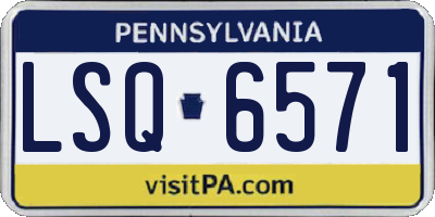 PA license plate LSQ6571