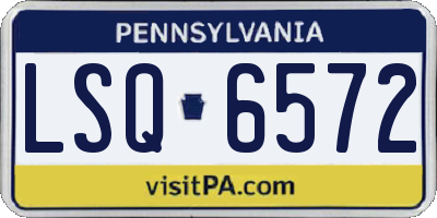 PA license plate LSQ6572