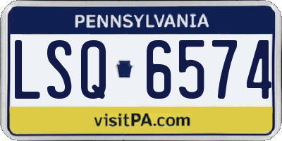 PA license plate LSQ6574