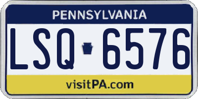 PA license plate LSQ6576