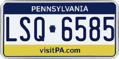 PA license plate LSQ6585