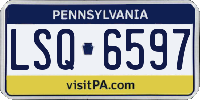 PA license plate LSQ6597