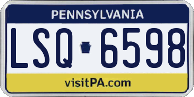 PA license plate LSQ6598