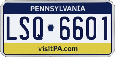 PA license plate LSQ6601