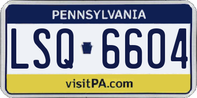 PA license plate LSQ6604