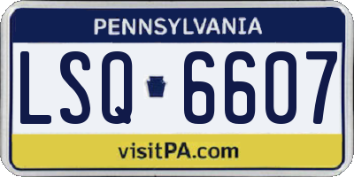 PA license plate LSQ6607