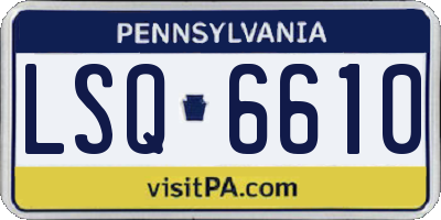PA license plate LSQ6610