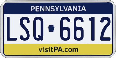 PA license plate LSQ6612