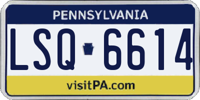 PA license plate LSQ6614