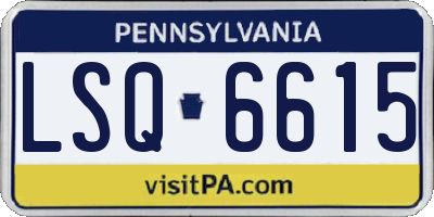 PA license plate LSQ6615