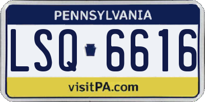 PA license plate LSQ6616