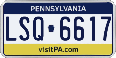 PA license plate LSQ6617