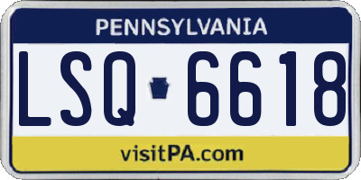 PA license plate LSQ6618